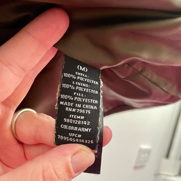 Lucky Brand Quilted Jacket - Army Green - Size Medium - Picture 6 of 7